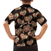 Punch The Monkey Hawaiian Shirt We Love You Seamless Heart Style Black