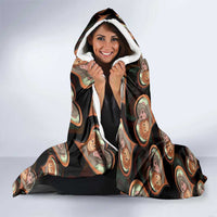 Punch The Monkey Hooded Blanket We Love You Seamless Heart Style Black