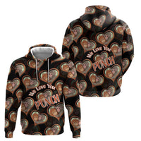 Punch The Monkey Hoodie We Love You Seamless Heart Style Black
