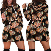 Punch The Monkey Hoodie Dress We Love You Seamless Heart Style Black