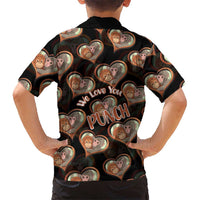 Punch The Monkey Kid Hawaiian Shirt We Love You Seamless Heart Style Black