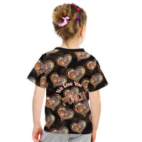 Punch The Monkey Kid T Shirt We Love You Seamless Heart Style Black