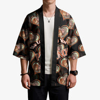 Punch The Monkey Kimono We Love You Seamless Heart Style Black
