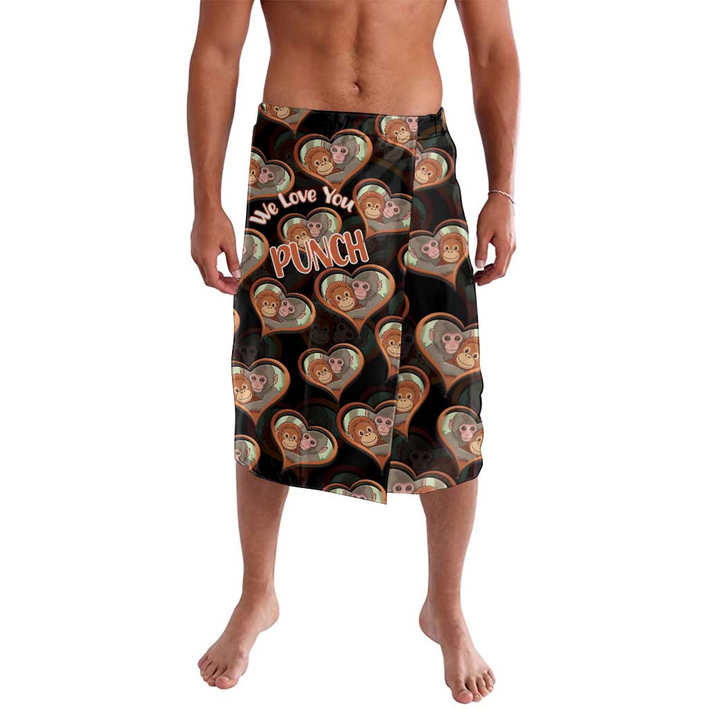 Punch The Monkey Lavalava We Love You Seamless Heart Style Black