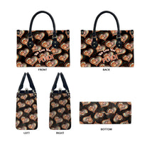 Punch The Monkey Leather Bag We Love You Seamless Heart Style Black