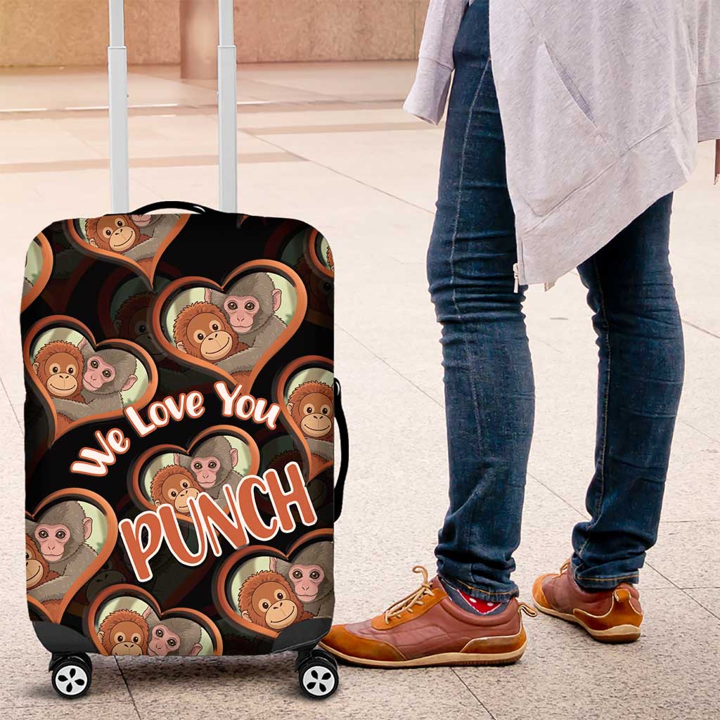Punch The Monkey Luggage Cover We Love You Seamless Heart Style Black