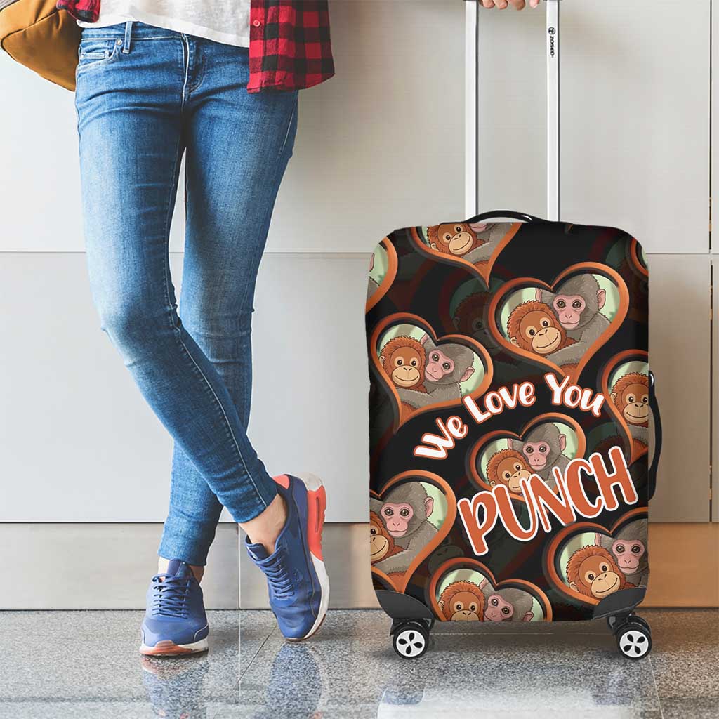 Punch The Monkey Luggage Cover We Love You Seamless Heart Style Black