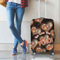 Punch The Monkey Luggage Cover We Love You Seamless Heart Style Black