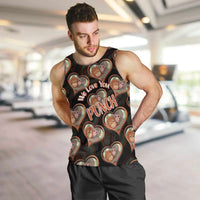 Punch The Monkey Men Tank Top We Love You Seamless Heart Style Black