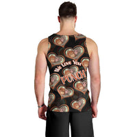 Punch The Monkey Men Tank Top We Love You Seamless Heart Style Black