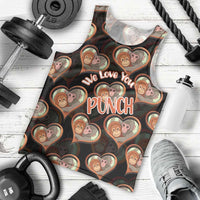 Punch The Monkey Men Tank Top We Love You Seamless Heart Style Black