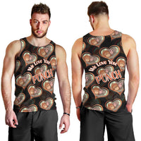 Punch The Monkey Men Tank Top We Love You Seamless Heart Style Black