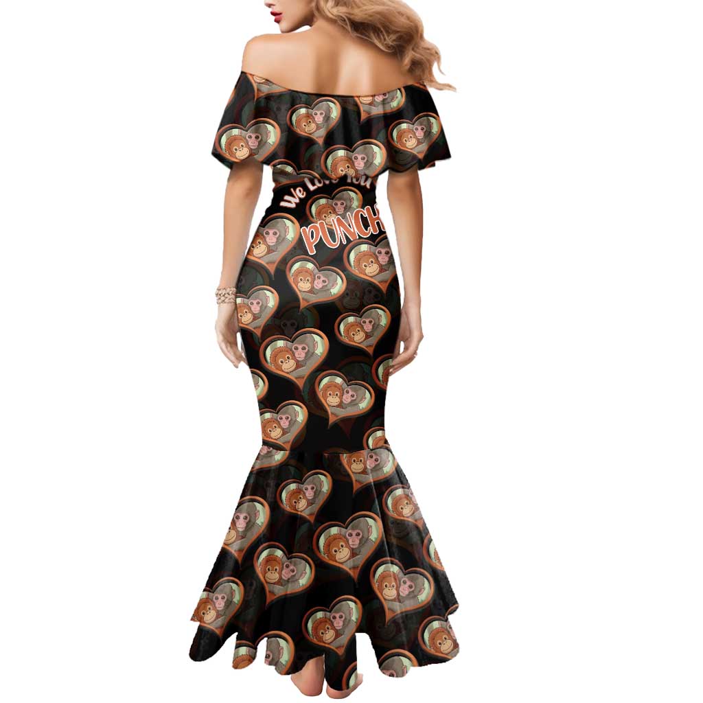 Punch The Monkey Mermaid Dress We Love You Seamless Heart Style Black