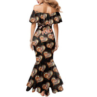Punch The Monkey Mermaid Dress We Love You Seamless Heart Style Black