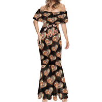 Punch The Monkey Mermaid Dress We Love You Seamless Heart Style Black