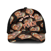 Punch The Monkey Mesh Trucker Cap We Love You Seamless Heart Style Black