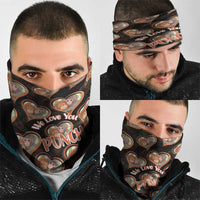 Punch The Monkey Neck Gaiter We Love You Seamless Heart Style Black