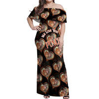 Punch The Monkey Off Shoulder Maxi Dress We Love You Seamless Heart Style Black