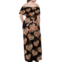 Punch The Monkey Off Shoulder Maxi Dress We Love You Seamless Heart Style Black