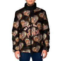 Punch The Monkey Padded Jacket We Love You Seamless Heart Style Black