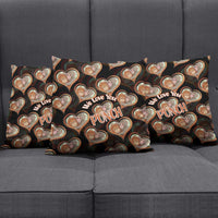 Punch The Monkey Pillow Cover We Love You Seamless Heart Style Black