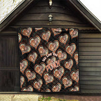 Punch The Monkey Quilt We Love You Seamless Heart Style Black