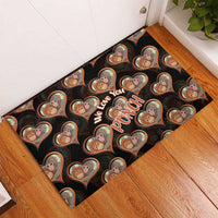 Punch The Monkey Rubber Doormat We Love You Seamless Heart Style Black