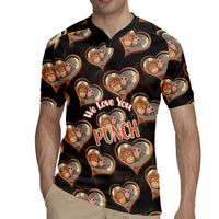 Punch The Monkey Rugby Jersey We Love You Seamless Heart Style Black