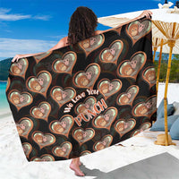 Punch The Monkey Sarong We Love You Seamless Heart Style Black