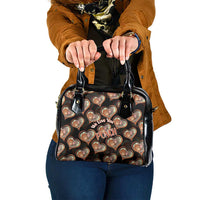 Punch The Monkey Shoulder Handbag We Love You Seamless Heart Style Black