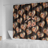 Punch The Monkey Shower Curtain We Love You Seamless Heart Style Black