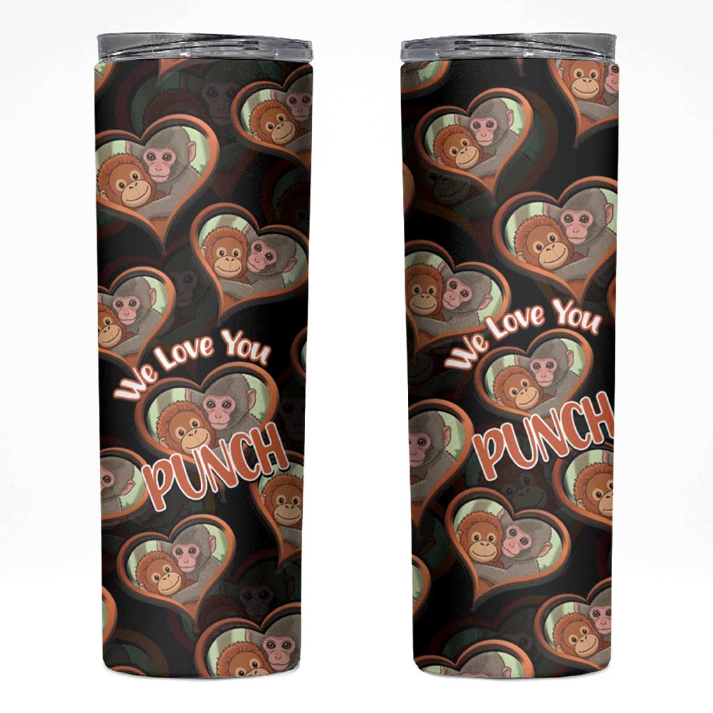Punch The Monkey Skinny Tumbler We Love You Seamless Heart Style Black