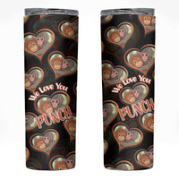 Punch The Monkey Skinny Tumbler We Love You Seamless Heart Style Black