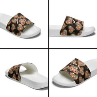 Punch The Monkey Slide Sandals We Love You Seamless Heart Style Black