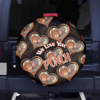 Punch The Monkey Spare Tire Cover We Love You Seamless Heart Style Black