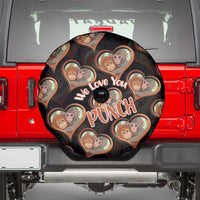 Punch The Monkey Spare Tire Cover We Love You Seamless Heart Style Black