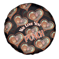 Punch The Monkey Spare Tire Cover We Love You Seamless Heart Style Black
