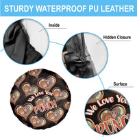 Punch The Monkey Spare Tire Cover We Love You Seamless Heart Style Black