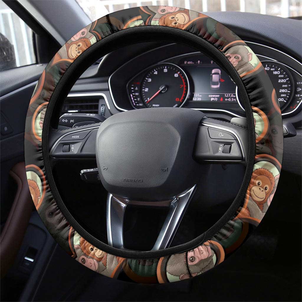 Punch The Monkey Steering Wheel Cover We Love You Seamless Heart Style Black