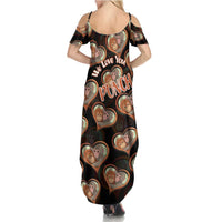 Punch The Monkey Summer Maxi Dress We Love You Seamless Heart Style Black