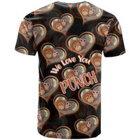 Punch The Monkey T Shirt We Love You Seamless Heart Style Black