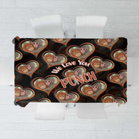 Punch The Monkey Tablecloth We Love You Seamless Heart Style Black