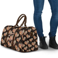 Punch The Monkey Travel Bag We Love You Seamless Heart Style Black