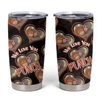Punch The Monkey Tumbler Cup We Love You Seamless Heart Style Black