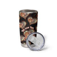 Punch The Monkey Tumbler Cup We Love You Seamless Heart Style Black