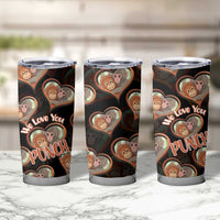 Punch The Monkey Tumbler Cup We Love You Seamless Heart Style Black