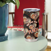 Punch The Monkey Tumbler Cup We Love You Seamless Heart Style Black