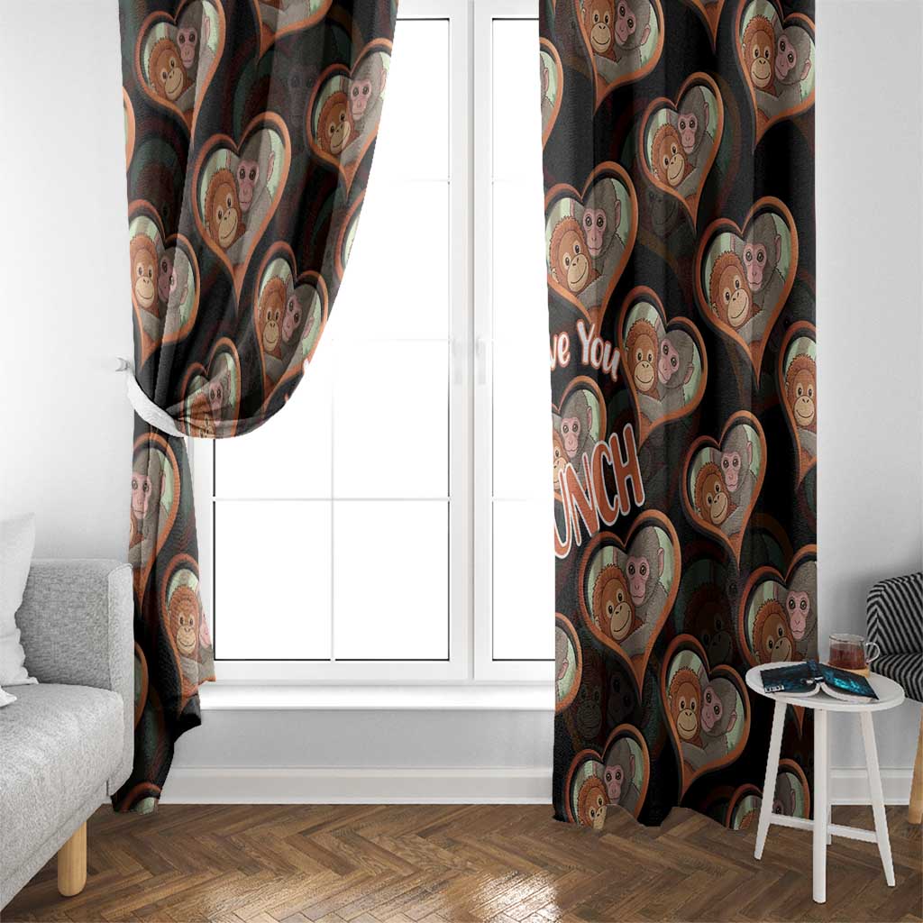 Punch The Monkey Window Curtain We Love You Seamless Heart Style Black
