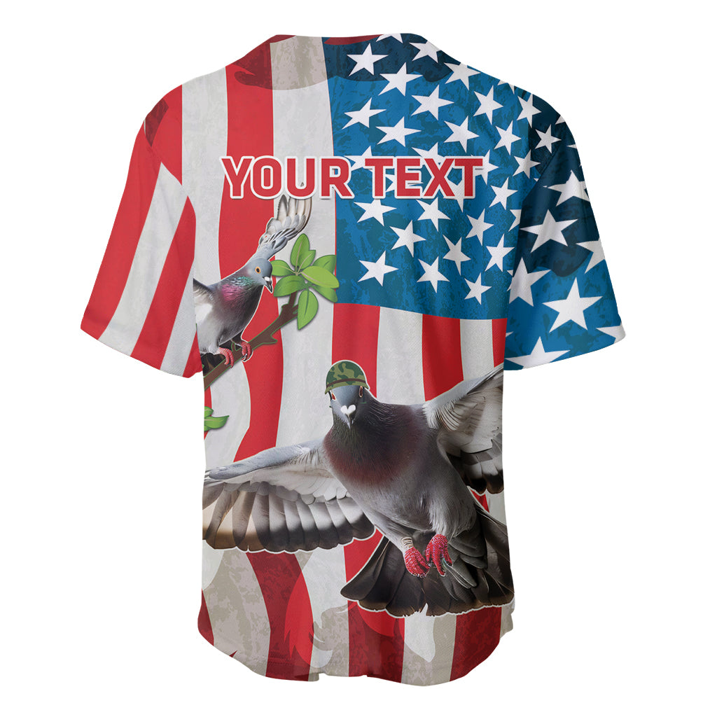 Personalized United States Pigeon Day Baseball Jersey Proud Of Our Heroes Grunge Style - Wonder Print Shop