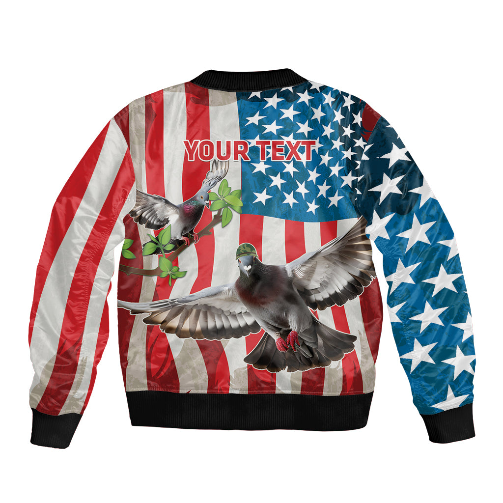 Personalized United States Pigeon Day Bomber Jacket Proud Of Our Heroes Grunge Style - Wonder Print Shop